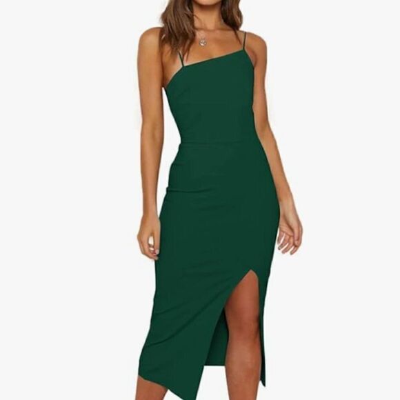 New Aigeman Emerald Green Spaghetti Strap Dress - Picture 1 of 6